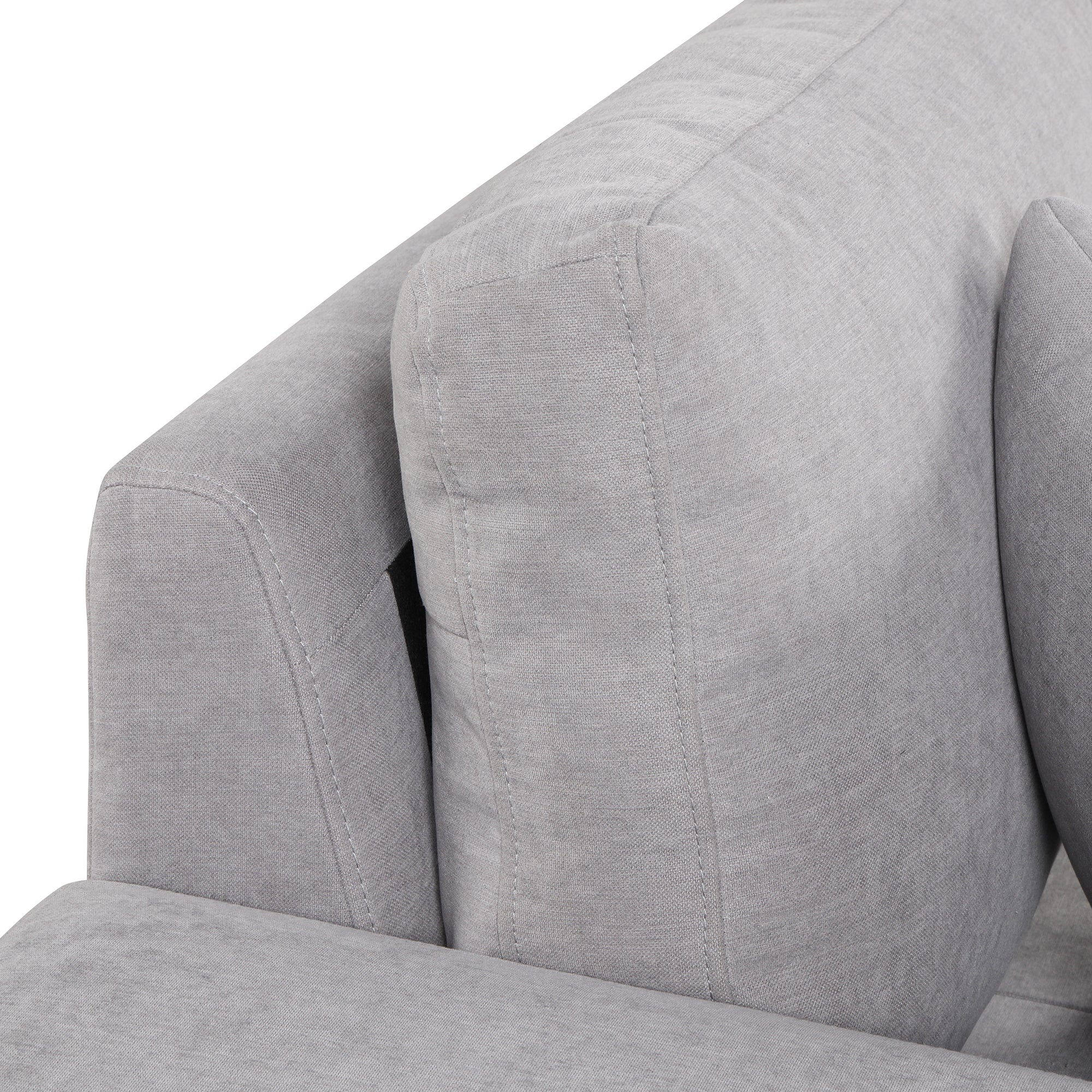 Modern Reversible L-Shape Pull Out Sleeper Sofa with Storage Chaise and Stools, Gray Linen, 104.5' - Grand Goldman Shop