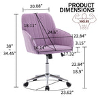TY Ergonomic Swivel Office Chair, Comfortable Backrest Seat, Lilac Velvet, Adjustable for Home and Bedroom - Grand Goldman