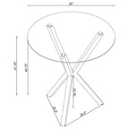Fraser Chrome 35-inch Glass Top Bar Table - Grand Goldman Shop