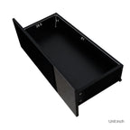 Black TV Stand with LED RGB Lights,Flat Screen TV Cabinet, Gaming Consoles - in Lounge Room, Living Room and Bedroom(Black) - Grand Goldman Shop