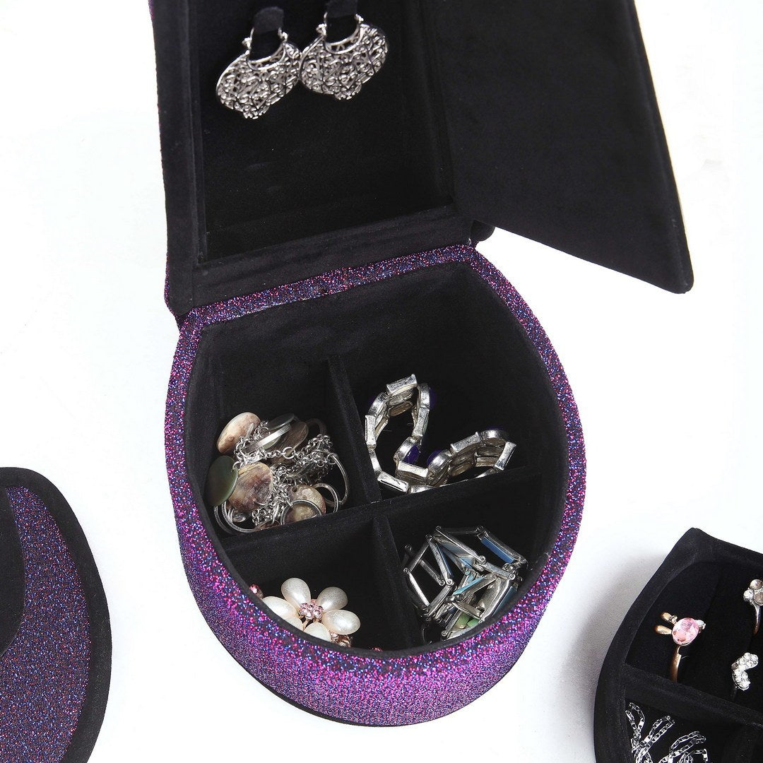 9' Tall Display Jewelry Box with Hidden Storage, High Heel Shoe Design, Purple Velvet - Grand Goldman Shop