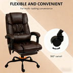 High Back Reclining Office Chair,Massage Office Chair with 6 Vibrating Points with Footrest and Remote | Premium Home Decor -