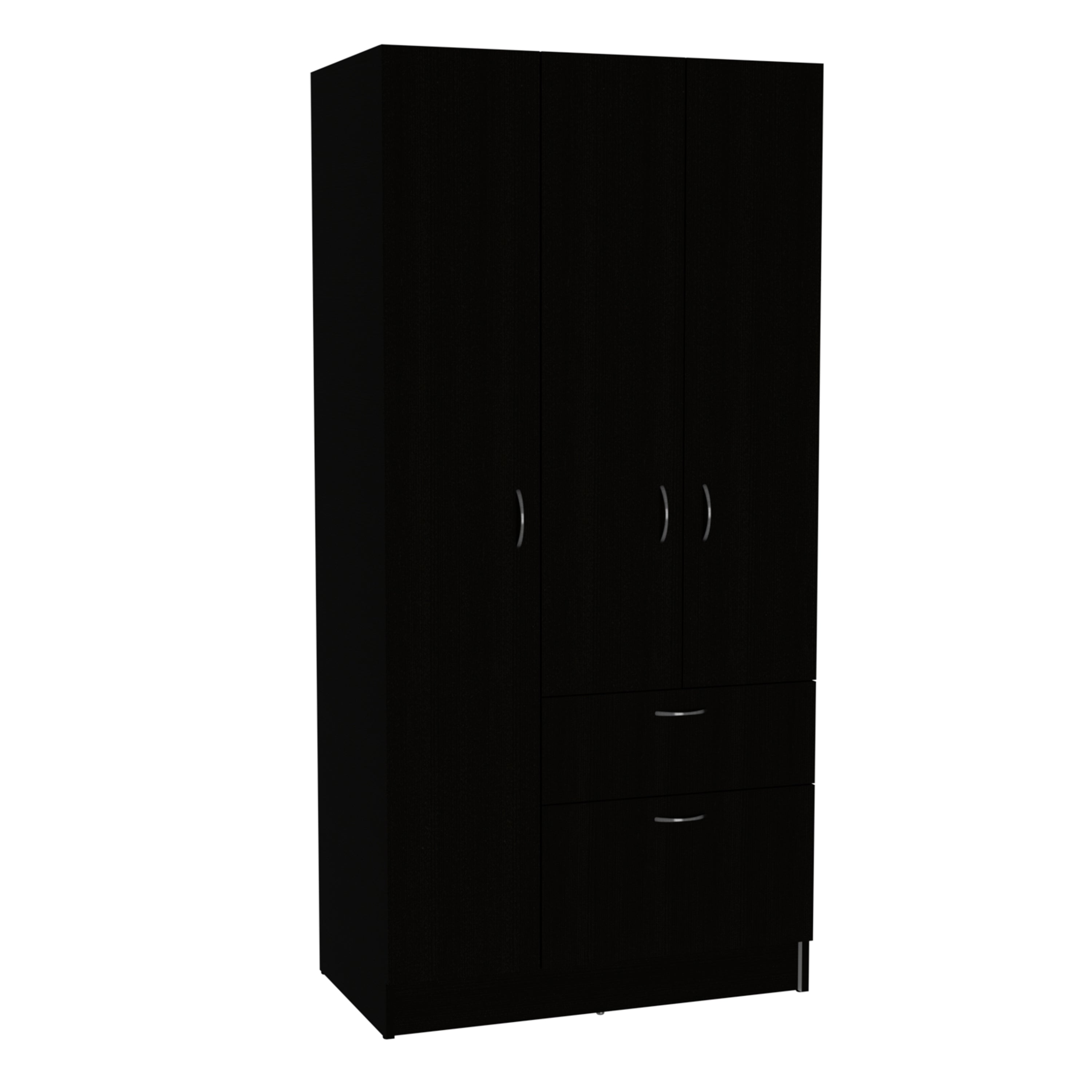 Primavera Armoire, Double Door Cabinets, One Drawer, Metal Rod, Five Shelves -Black / White - Grand Goldman Shop