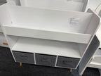 Kids Bookshelf with 3 Fabric Bins, Modern Children's Bookcase with Storage for Toys and Books, Toddler Book Organizer Shelf f
