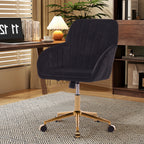TY Adjustable Office Chair, Ergonomic Swivel Chair, Black Velvet, Comfortable for Long Sitting - Grand Goldman