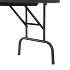 Soozier Poker Table Foldable, 72' Blackjack Table for 7 Players with Chip & Cup Holder, Blue Felt | Premium Home Decor - Gran