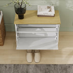 Shoe Storage Bench with 1 Flip Drawer and Adjustable Shelf, Small Shoe Cabinet  for Entryway, Hallway, Bedroom-Antique White - Grand Goldman Shop