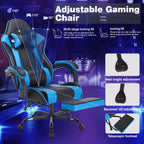 Gaming Chair with Footrest, Ergonomic Computer Chair with Headrest and Lumbar Support, Breathable Material Height Adjustable 