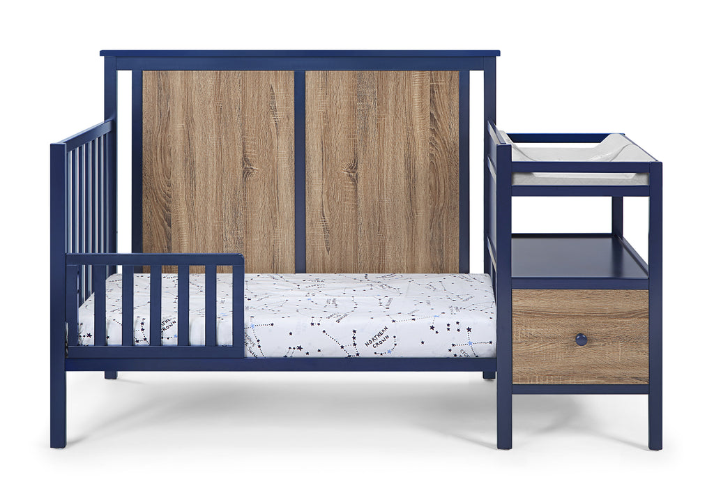 Connelly 4-in-1 Crib and Changer Combo Midnight Blue/Vintage Walnut - Grand Goldman
