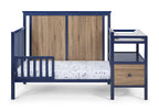 Connelly 4-in-1 Crib and Changer Combo Midnight Blue/Vintage Walnut - Grand Goldman