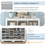 Sleek Design 24 Shoe Cubby Console, Modern Shoe Cabinet - Grand Goldman Shop