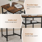 Bar table, equipped with 2 bar stools , with backrest and partition (Rustic Brown) - Grand Goldman Shop