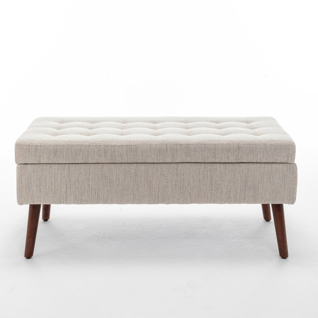 Storage Bench with Storage Bench for Bedroom End of Bed Bench Foot of Bed Bench Entryway Bench Storage Ottoman Bench 43.7' W x 18.1' D Off White Bench - Grand Goldman Shop