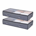 Under Bed Storage 90L Stackable Shoes Organization Box with Clear Lid 2 Pack - Grand Goldman Shop