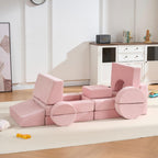 14 PCS Modular Kids Play Couch, Child Sectional Sofa, Versatile Toddler Soft Building Blocks Sofa Playset for Playroom Bedroo