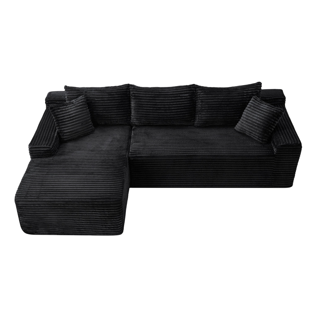 106.3' Cloud Modular Sectional Sofa Couch with L-Shape Chaise, Modern Minimalist Upholstered Couches for Living Room Bedroom, Deep Seat Corner Couch, No Assembly Required - Grand Goldman Shop