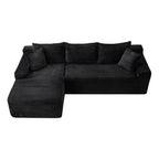 106.3' Cloud Modular Sectional Sofa Couch with L-Shape Chaise, Modern Minimalist Upholstered Couches for Living Room Bedroom, Deep Seat Corner Couch, No Assembly Required - Grand Goldman Shop