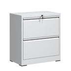 Premium 2 Drawer Metal Lateral File Cabinet with Lock, White Steel Filing Cabinet for Home Office | Premium Home Decor - Gran