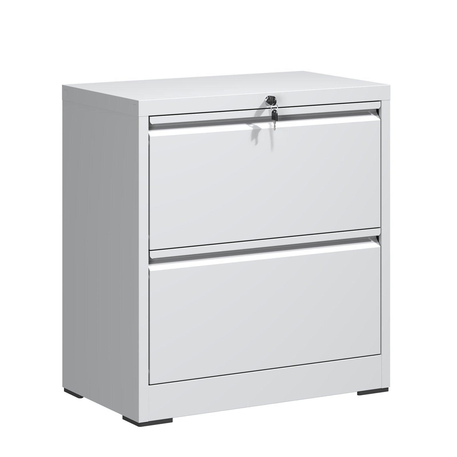 Premium 2 Drawer Metal Lateral File Cabinet with Lock, White Steel Filing Cabinet for Home Office | Premium Home Decor - Gran