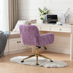 A&A Furniture Home Office Chair Violet Velvet with Golden Metal Base Adjustable Swivel - Shop Quality Furniture at Grand Gold