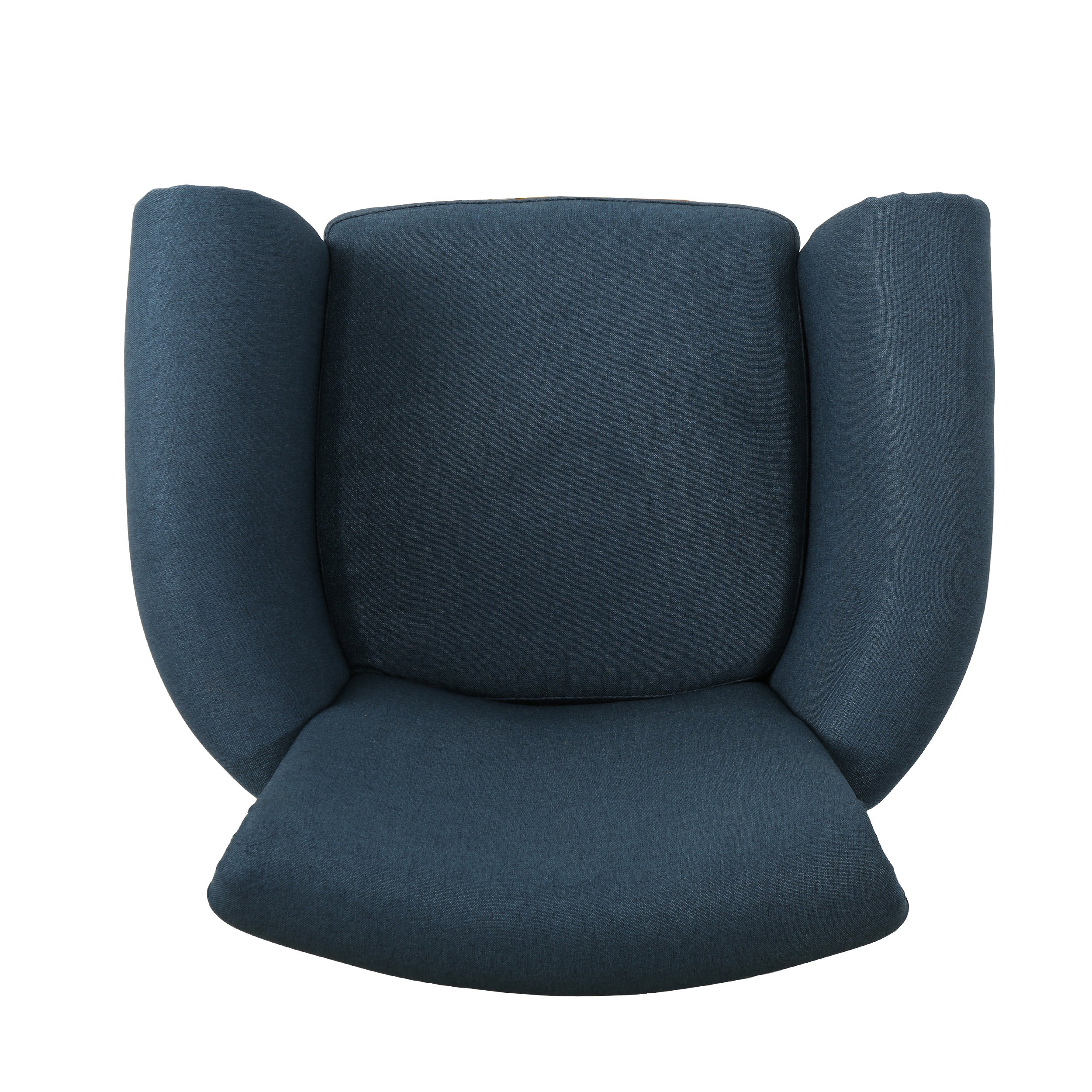 Elegant Navy Blue Fabric Club Chair with Nailhead Trim and Birch Wood Legs - Grand Goldman Shop