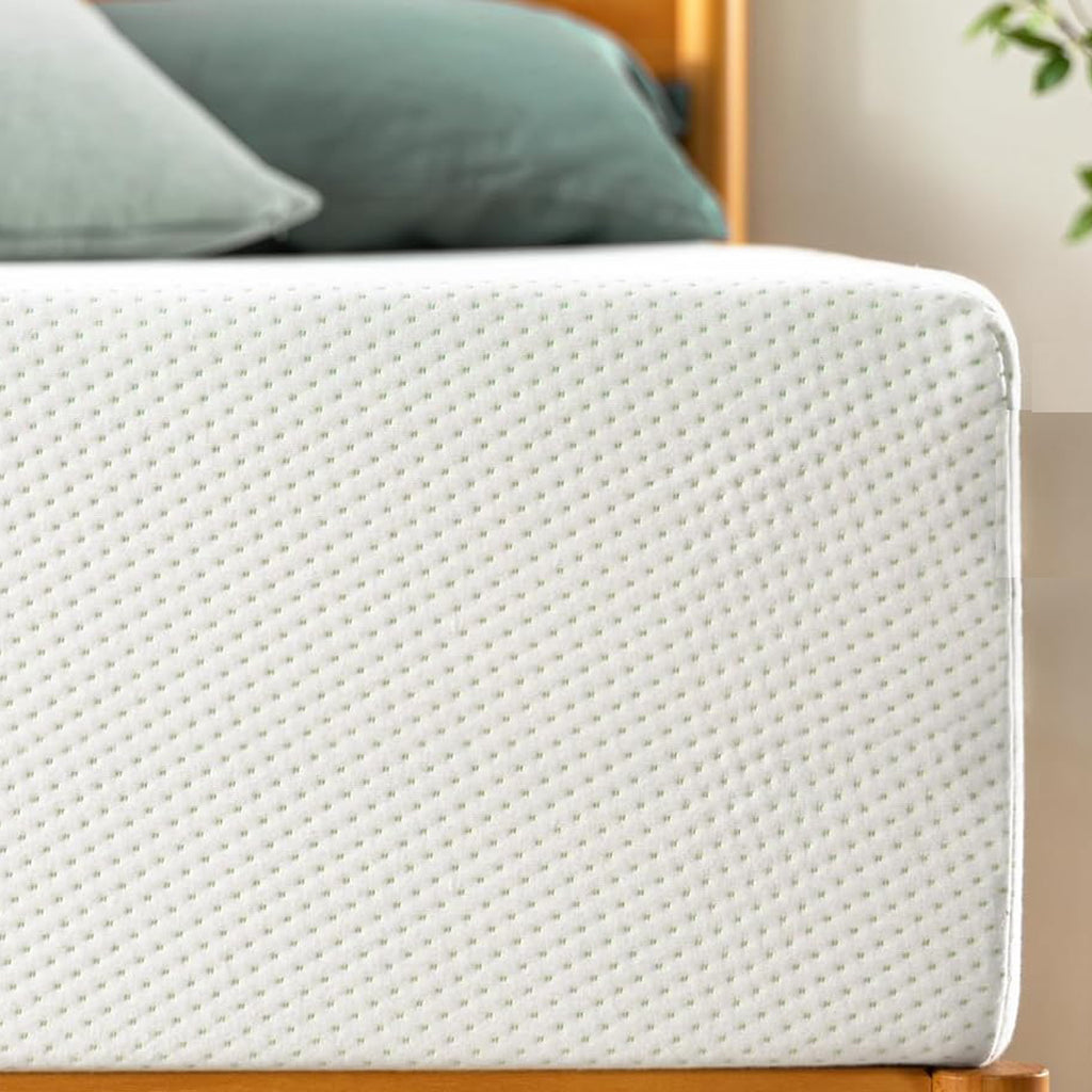 6 Twin Green Tea Memory Foam Mattress in Box, Fiberglass Free, White, Supportive Comfort for All Sleep Positions - Grand Goldman Shop