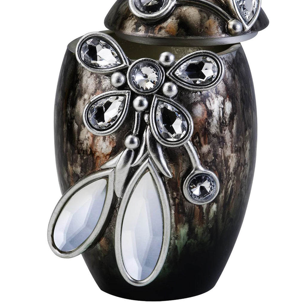 11.25' Tall Polyresin Decorative Jewelry Box 'Balleria', Crystal and Glass Accent - Grand Goldman Shop