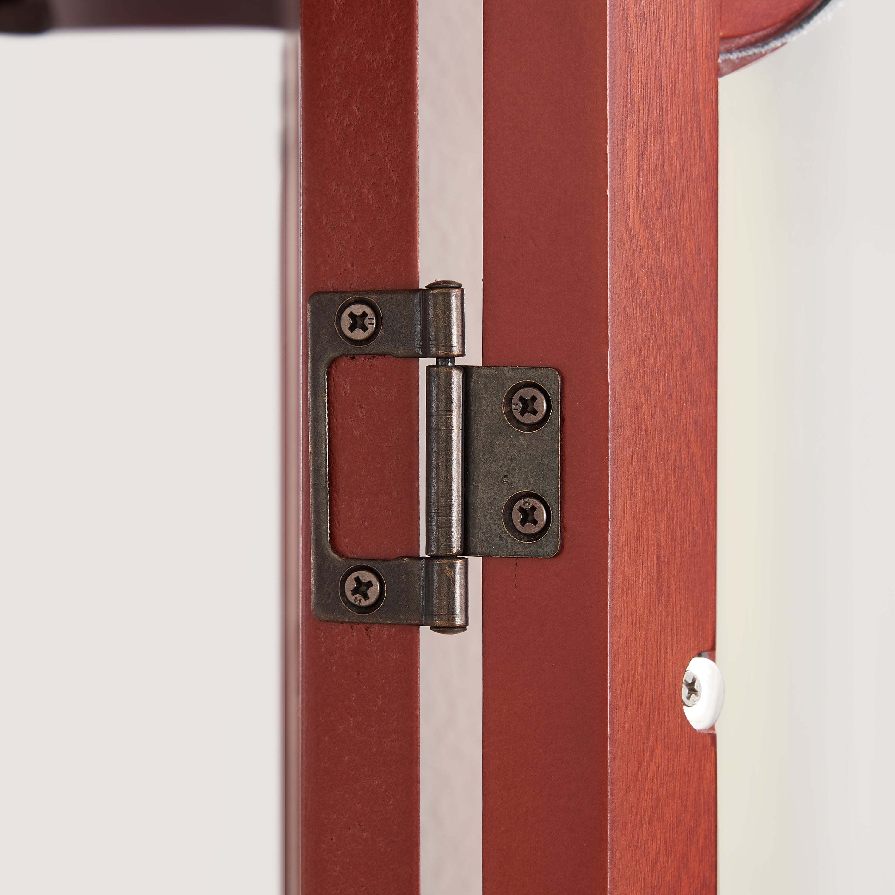 Curio Cabinet Lighted Glass Display Curio Cabinet w/Tempered Glass Doors and Shelves, Crown Corner Cabinet with Bulb, Corner Storage Decoration for Living room and Bedroom Cherry - Grand Goldman Shop