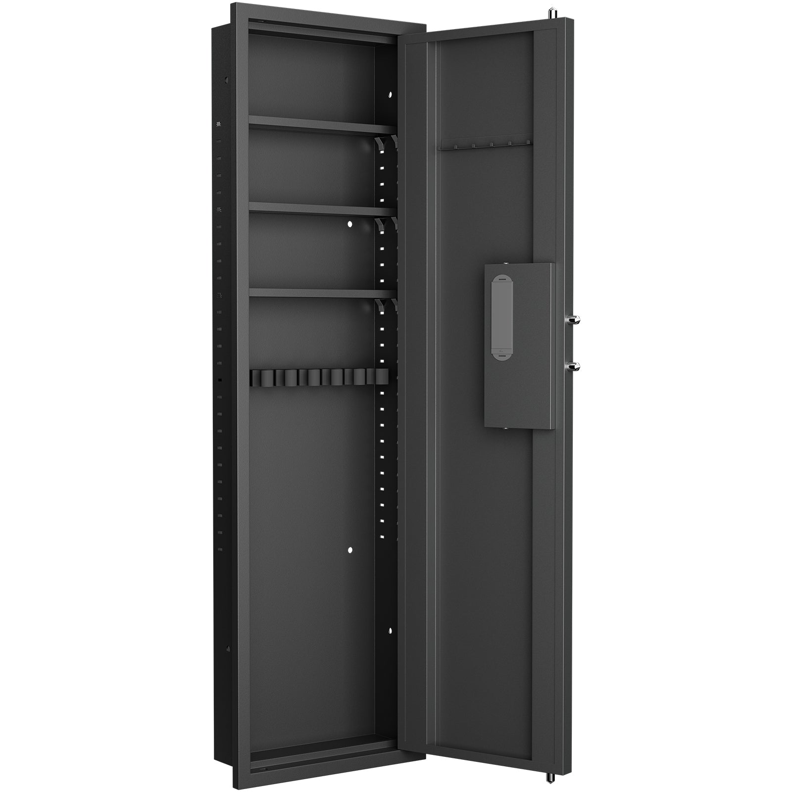 53' Passwod Touch Panel In-Wall Safe,Hidden Wall Gun Safe for Rifles with Adjustable Shelves,Assembled Storage Multifunctiona