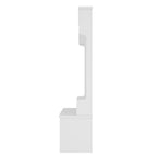 Modern Hallway Hall Tree with Metal Hooks and Storage Space, Multi-Functional Entryway Coat Rack with Shoe Cubbies, White - Grand Goldman Shop