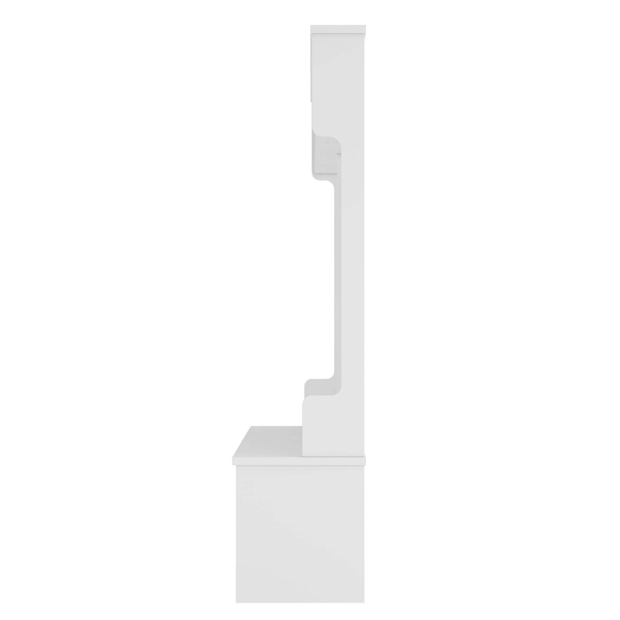 Modern Hallway Hall Tree with Metal Hooks and Storage Space, Multi-Functional Entryway Coat Rack with Shoe Cubbies, White - Grand Goldman Shop