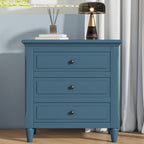 U_STYLE 28''Pine Wood Nightstand with 3 Drawers and Smooth Gliding Rails ,Simple Bedside Cabinet with Metal handle, Minimalist Sofa Side Table with rubber legs for Bedroom Sofa Couch Office - Grand Goldman Shop