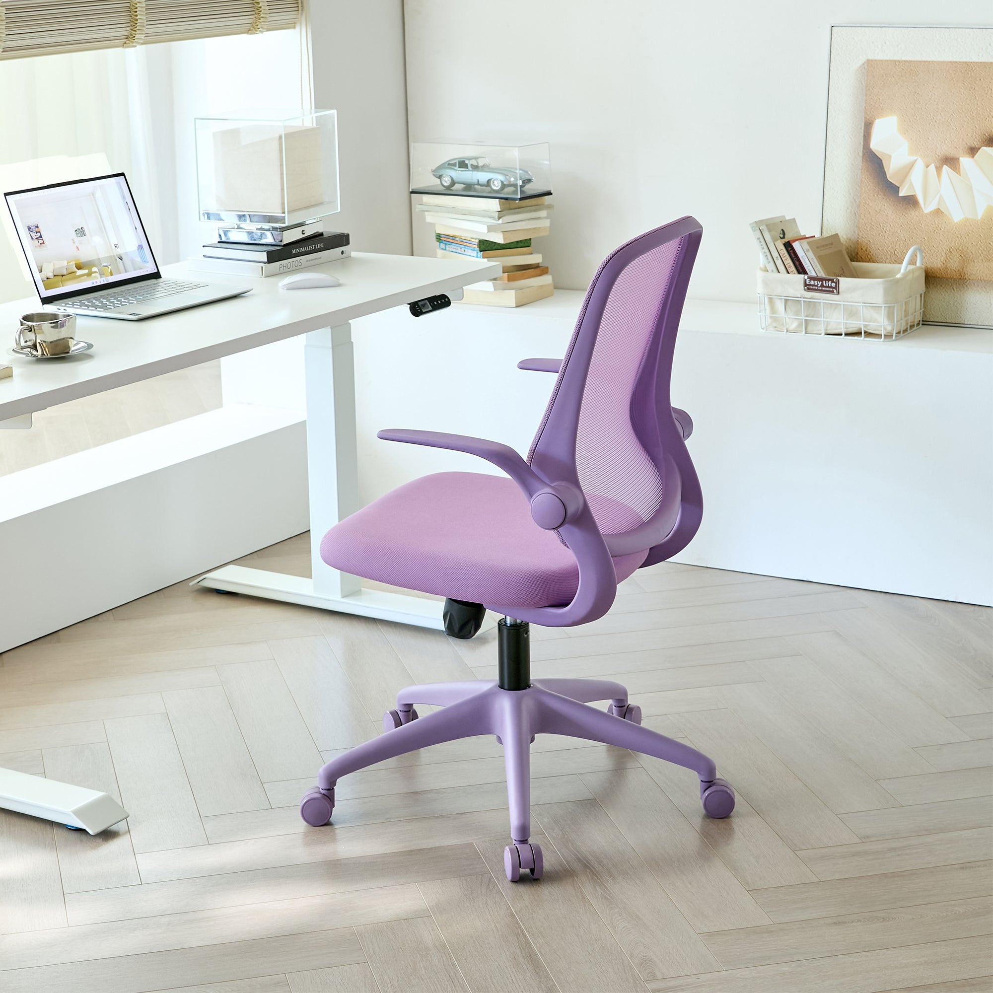 Ergonomic Color Office Chair 350LBS, Home Office, Mesh Back, Integrated Molded Foam, Comfortable Sitting, Flipping Armrest, F