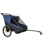 2 in 1 Kids Bike Trailer and Stroller for 1 to 2 Children, Jogging Function, Foldable Compact Storage with Universal Bike Hit