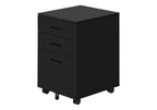 File Cabinet, Rolling Mobile, Storage Drawers, Printer Stand, Office, Work, Black Laminate, Contemporary, Modern - Grand Gold