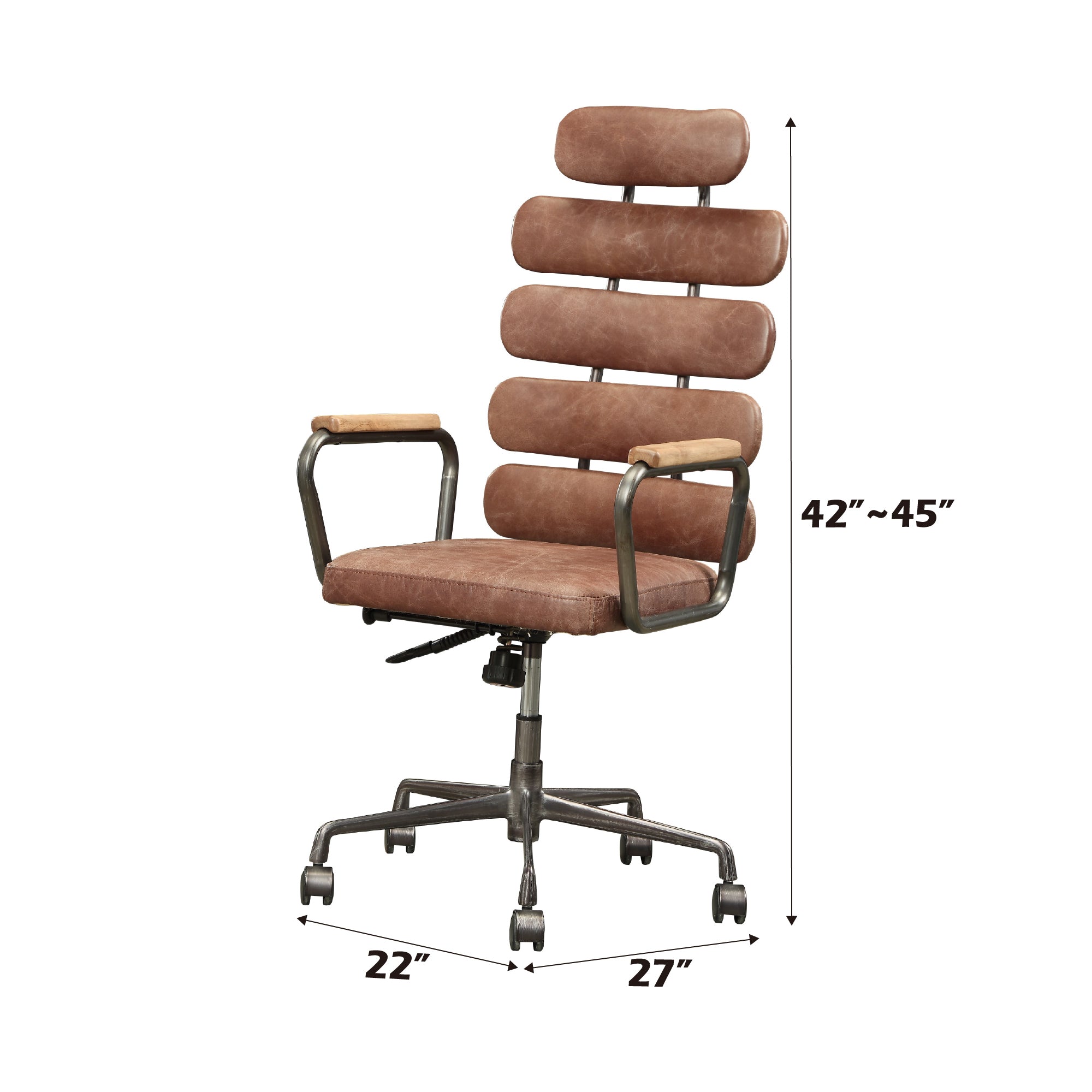 Calan Vintage Whiskey Top Grain Leather Office Chair | Premium Home Decor - Grand Goldman