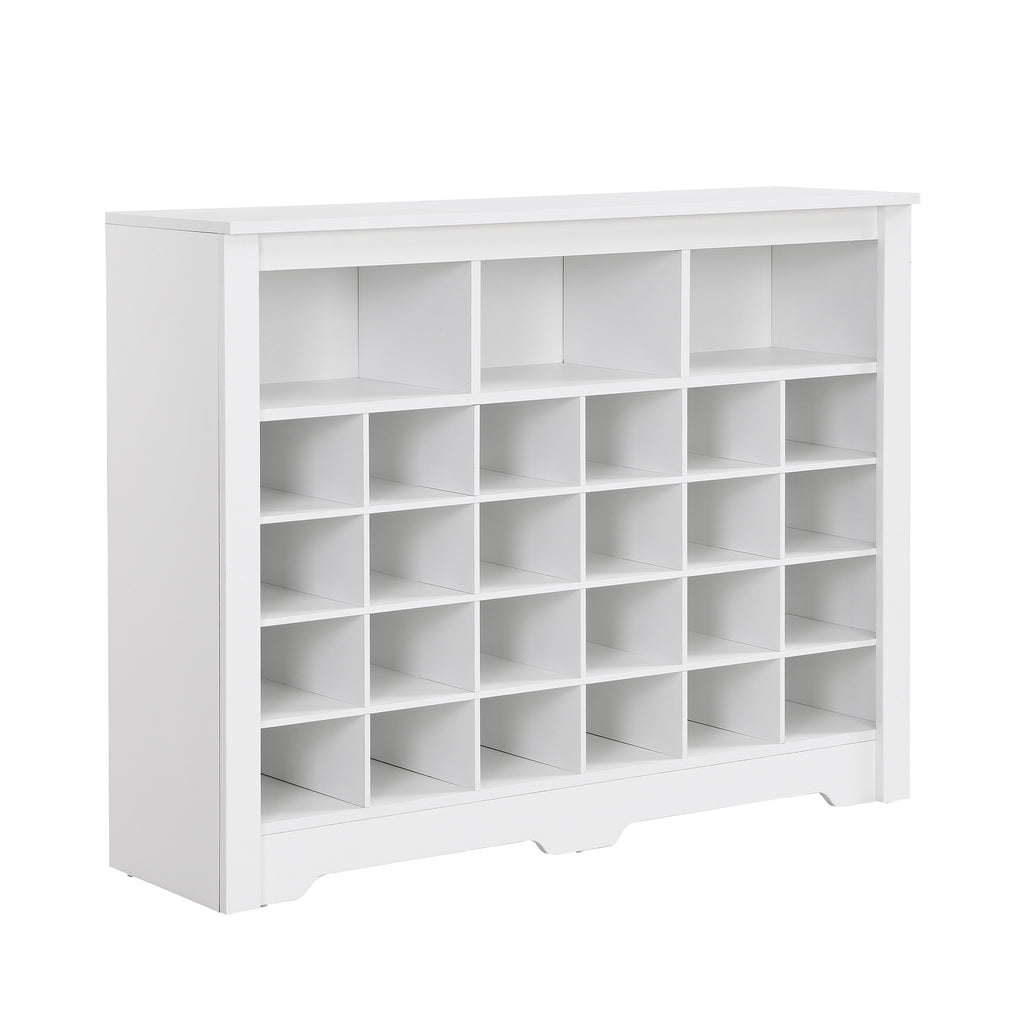Sleek Design 24 Shoe Cubby Console, Modern Shoe Cabinet - Grand Goldman Shop