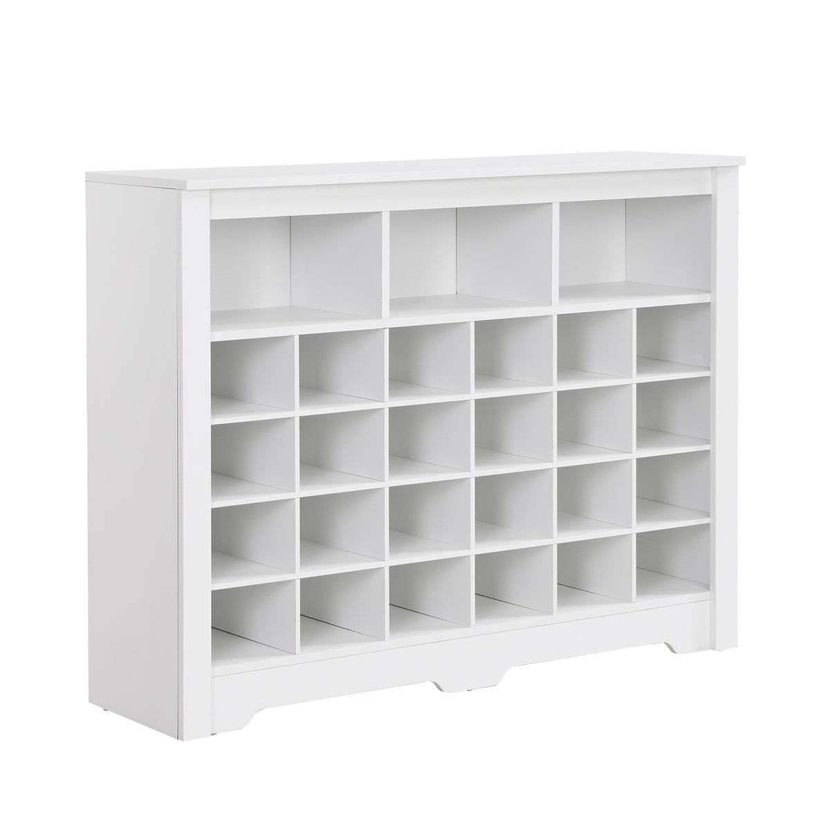 Sleek Design 24 Shoe Cubby Console, Modern Shoe Cabinet - Grand Goldman Shop