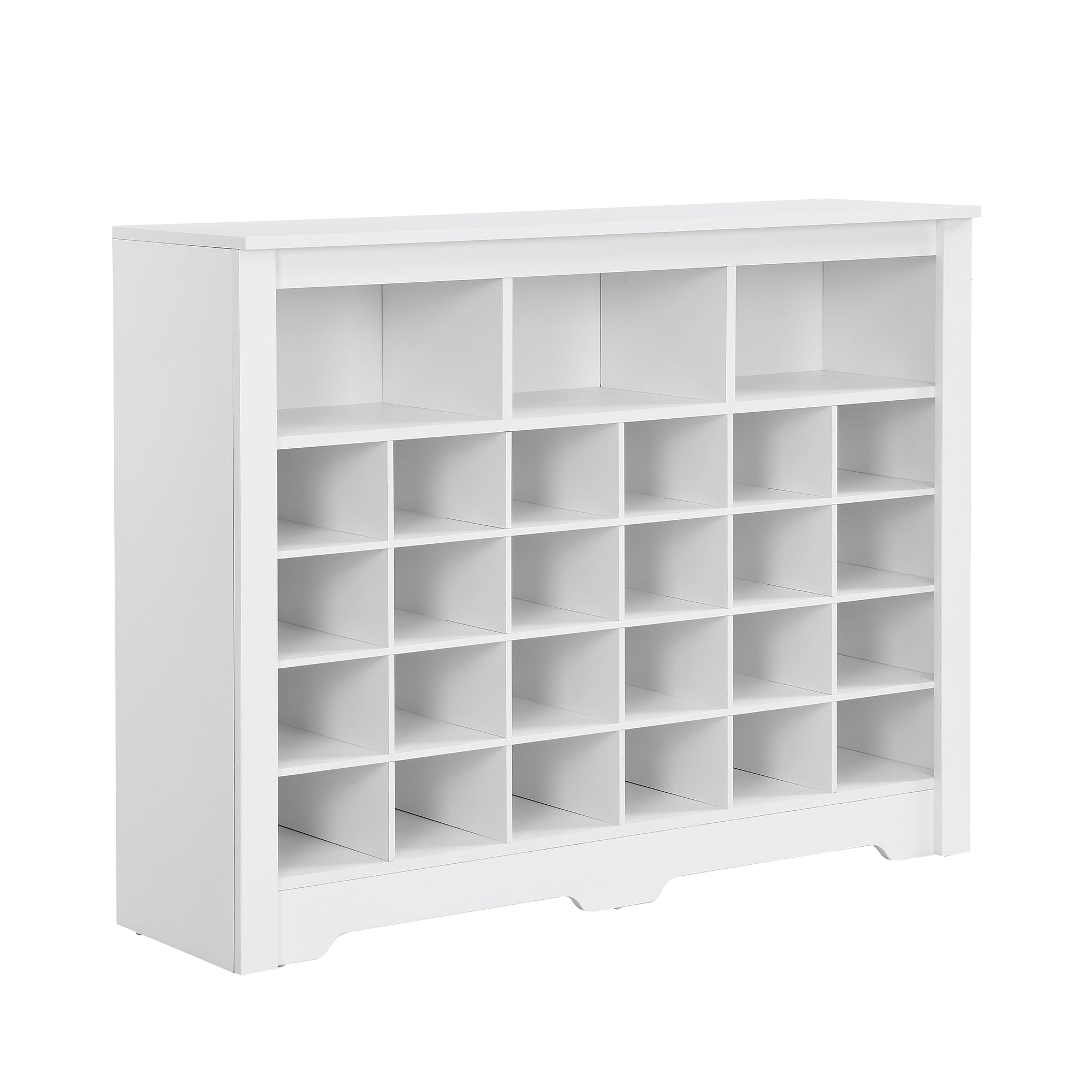 Sleek Design 24 Shoe Cubby Console, Modern Shoe Cabinet - Grand Goldman Shop