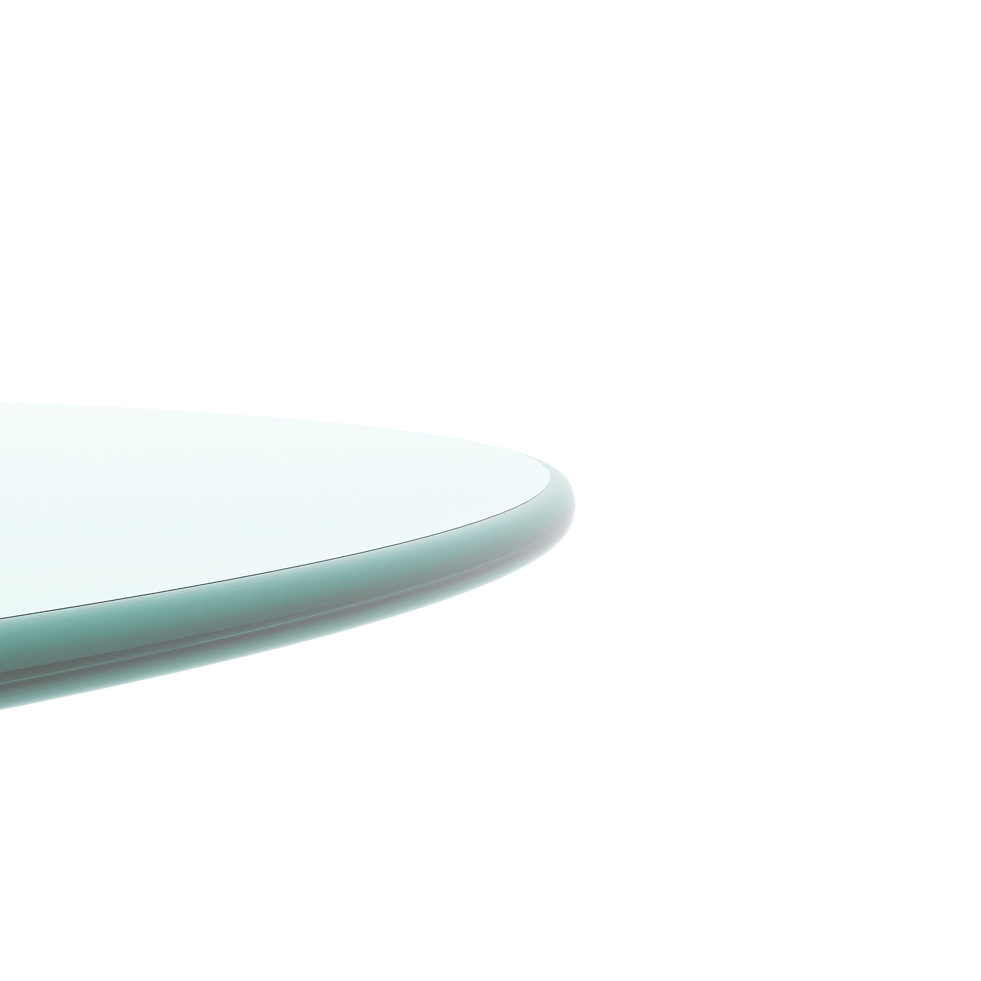 Clear Tempered Glass Round Table Top with Polished Edge, 20' Diameter, 1/4' Thick - Grand Goldman Shop