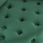 Modern Glam Velvet Upholstered Swivel Chair with Button Tufted Design and Wheels, Green - Grand Goldman Shop