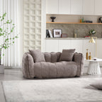 Cozy Beanbag Chair with High Resilience Foam Core for Two  -Brown Chenille, 66x35x25 inches - Grand Goldman Shop