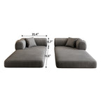 78.8' Compression Sofa,Convertible Floor Sofa Bed-with Pillow Back Support Armrest,Comfy Futon Couch Sleeper Bed,Loveseats Boneless Modular Sectional Sofa,Corduroy fabric,for Living Room,Bedroom,Grey - Grand Goldman Shop
