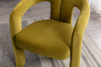 Contemporary Designed Velvet Fabric Upholstered Accent/Dining Chair /Barrel Side Chairs Kitchen Armchair for Living Room set of 2 (Olive Velvet) - Grand Goldman Shop
