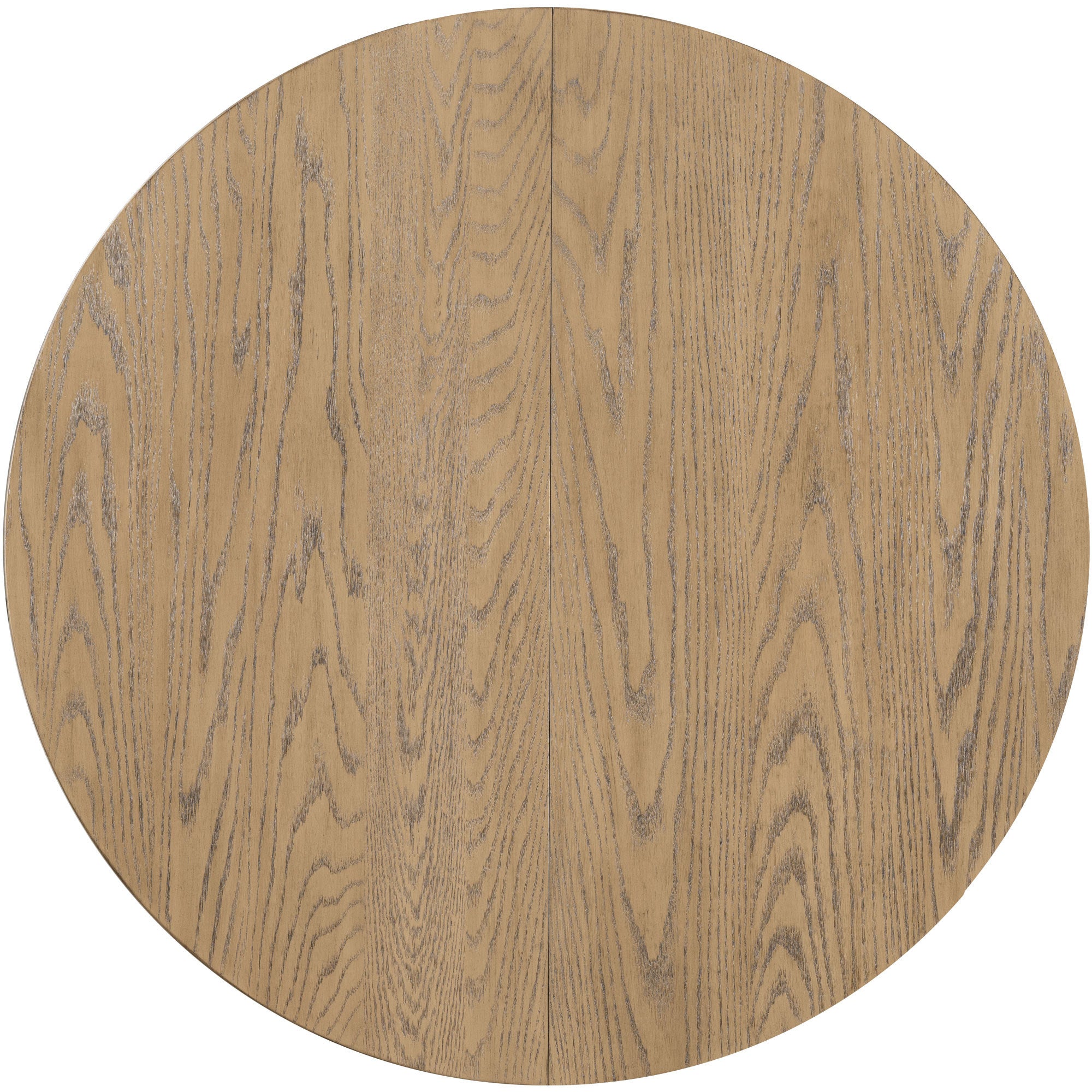 TREXM Farmhouse Round Extendable Dining Table with 16' Leaf Wood Kitchen Table (Oak Natural Wood + Antique White) - Grand Goldman Shop