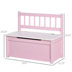 Qaba Toddler Toy Box Storage Bench with Large 27 L Interior, Kids Storage Bench Seat with Storage for Toddler Playroom Furnit