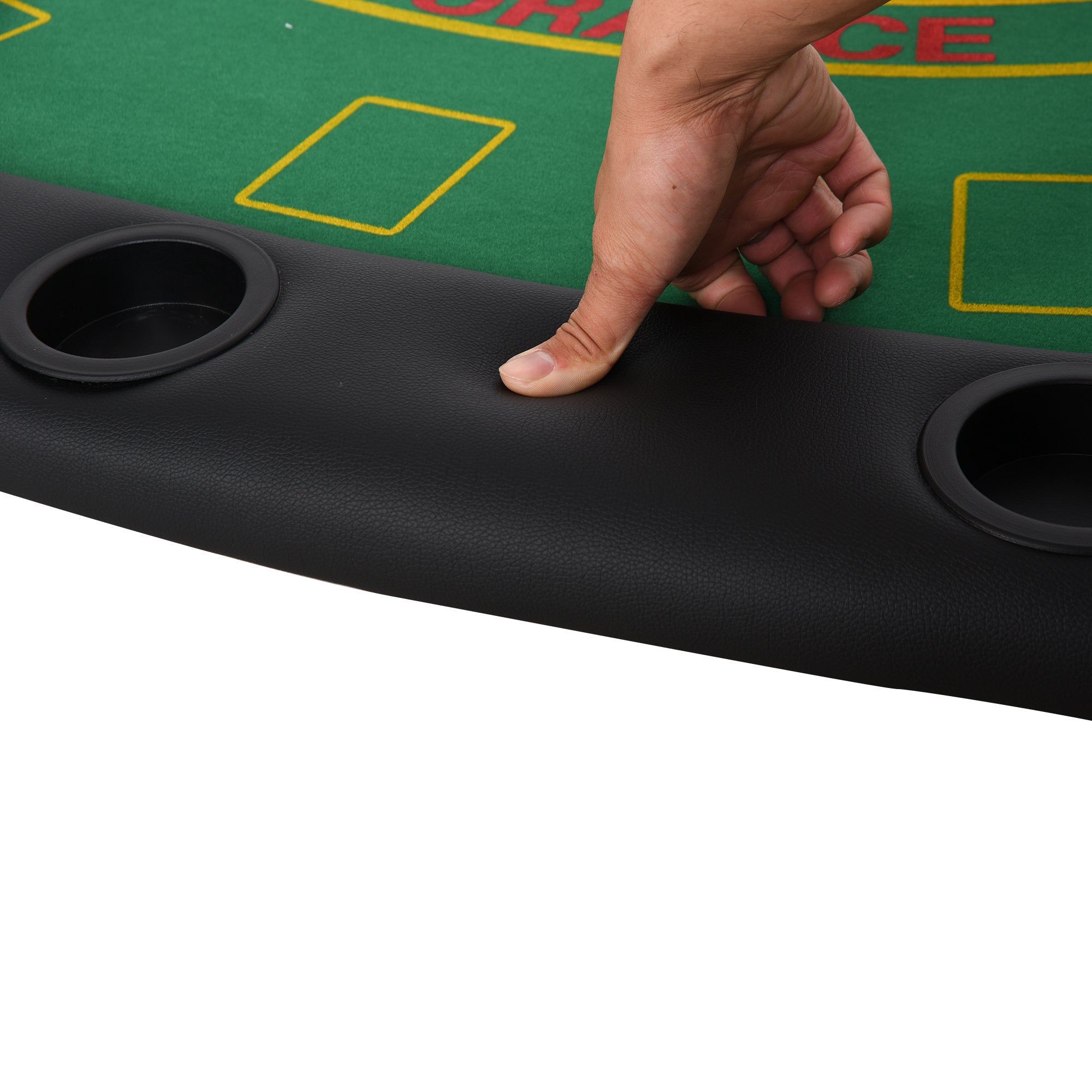 Soozier Poker Table Foldable, 72' Blackjack Table for 7 Players with Chip & Cup Holder, Green Felt - Grand Goldman