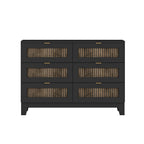 4-Pieces Bedroom Sets, Queen Size Farmhouse Platform Bed with Wooden Strip Stickers Decoration, Storage Nightstand and Dresser with Metal Handle, Black(Old SKU: HL000191AAB) - Grand Goldman Shop