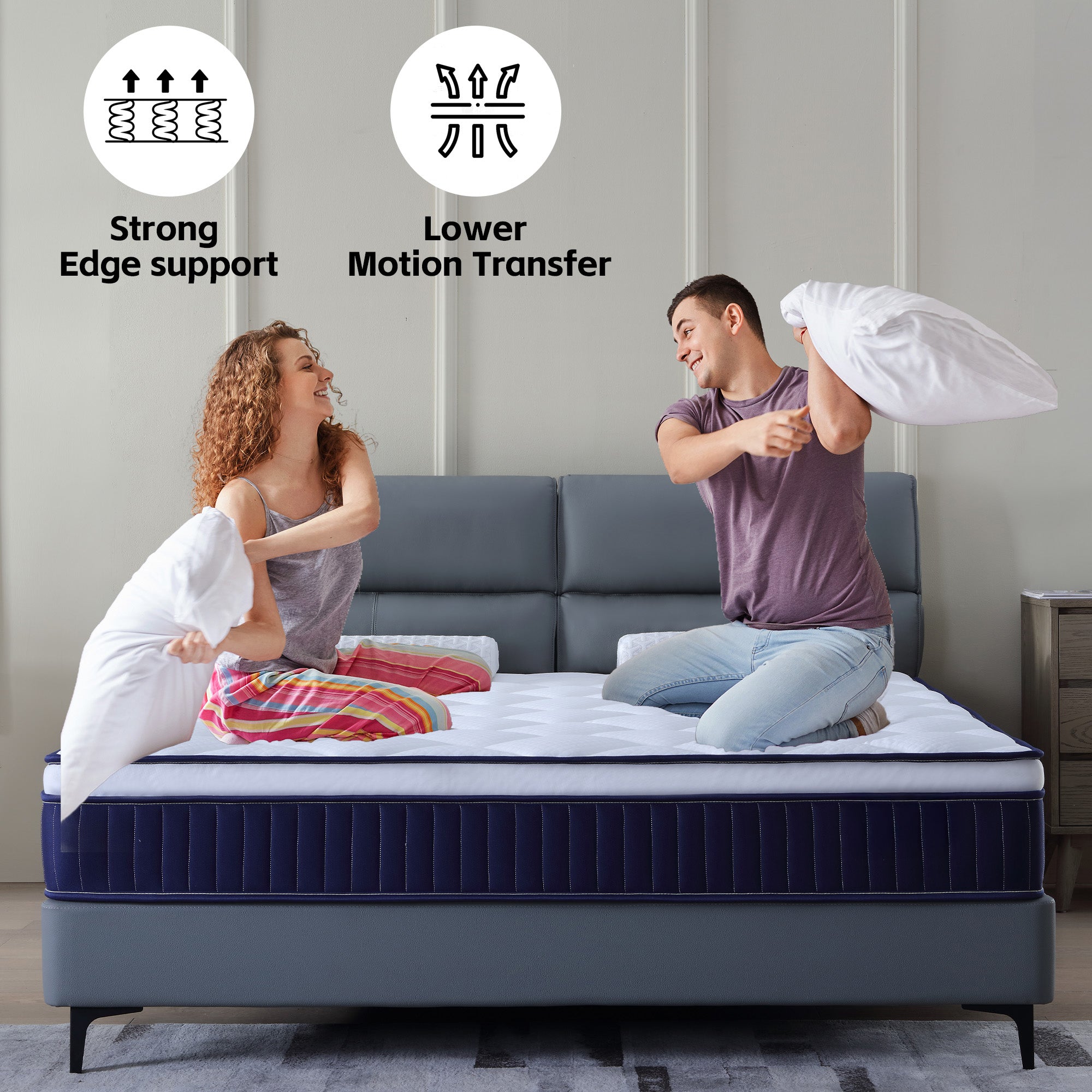 Cool 10 Inch Plush Gel Memory Foam Pocket Spring Hybrid Mattress In A Box With Certipur-US Certified Memory Foam - Grand Goldman Shop