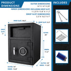 Dx200 Keypad Depository Safe with Anti-Fishing Baffles in Black Steel, 14x14x20 inches | Premium Home Decor - Grand Goldman